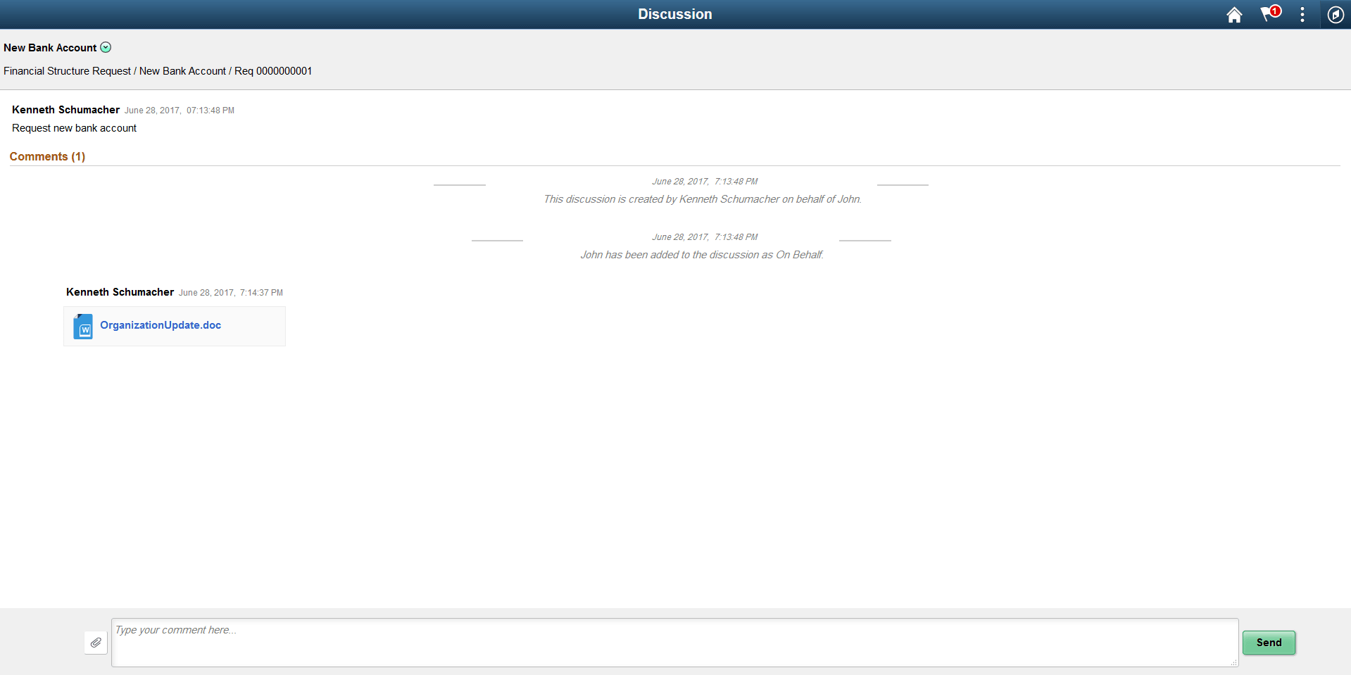 Discussion Service page