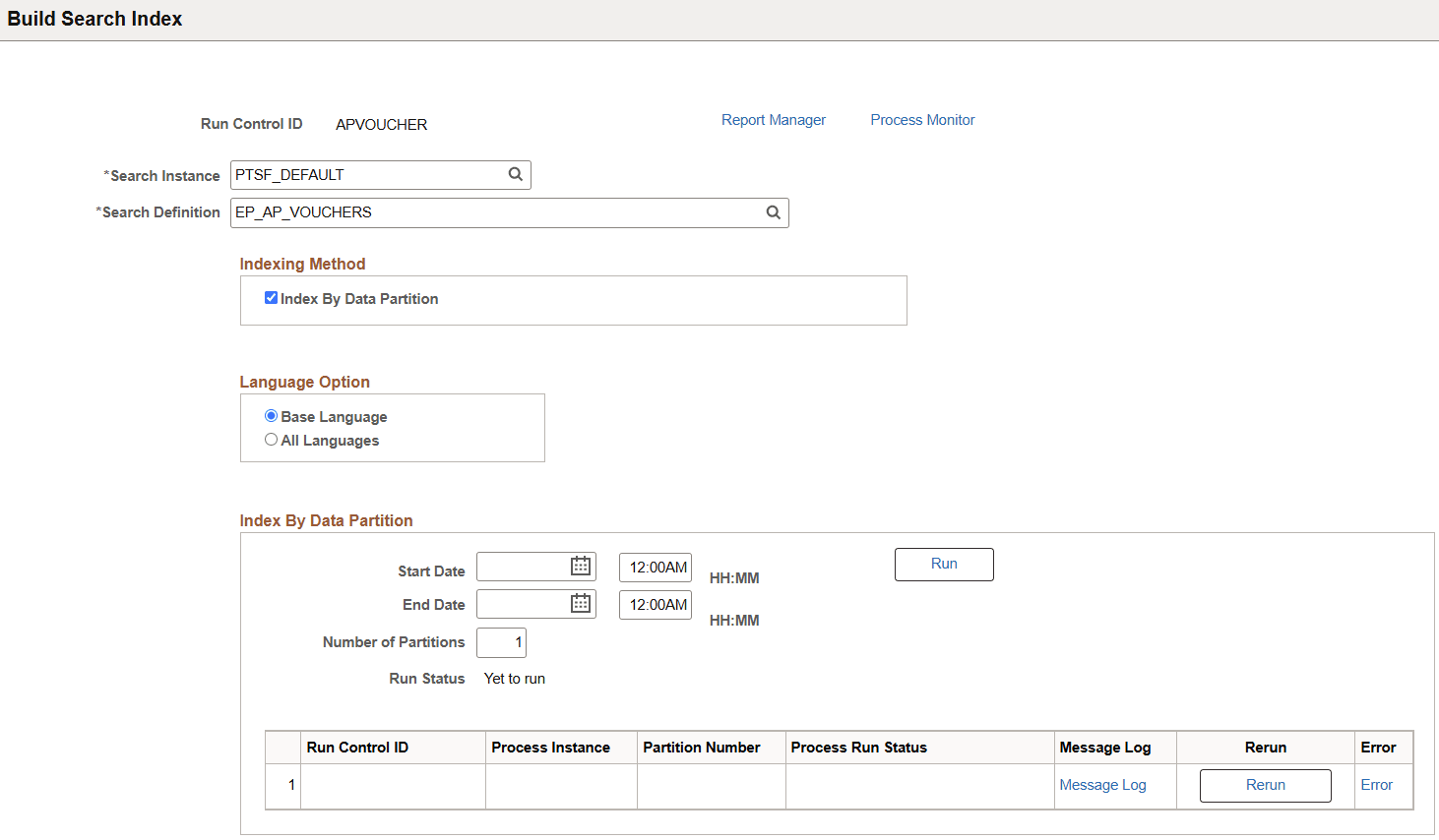 Build Search Index for Data Partitioning