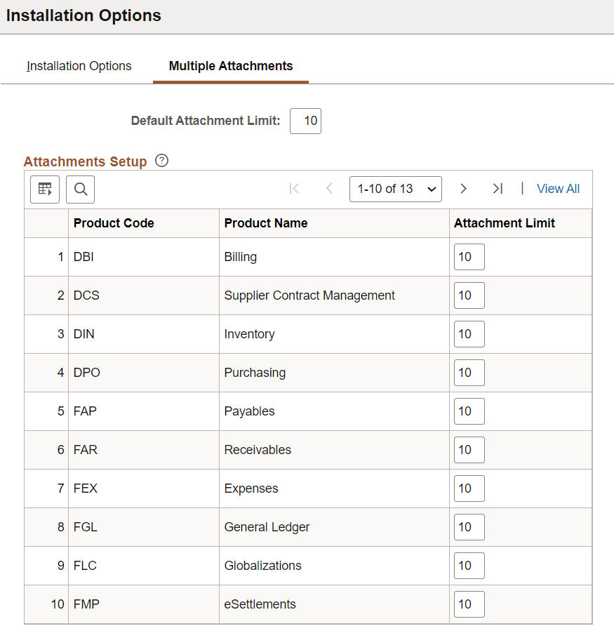 Installation Options - Multiple Attachments Page