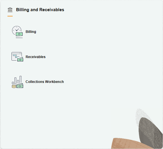 My Work - Billing and Receivables section