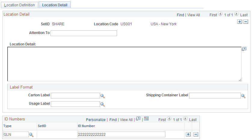 Location Detail page