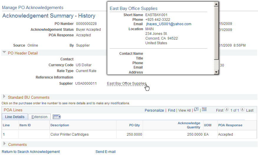 Example of supplier extension popup page (type 2)