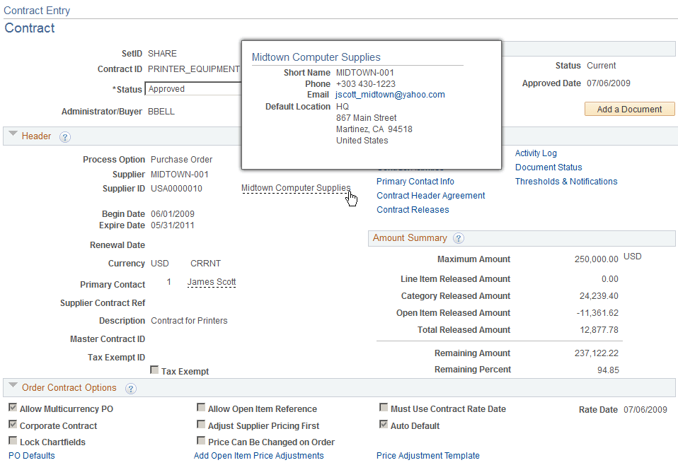 Example of supplier ID popup page (type 1)