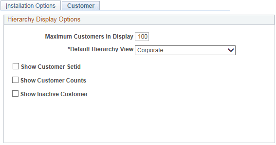 Installation Options - Customer Page