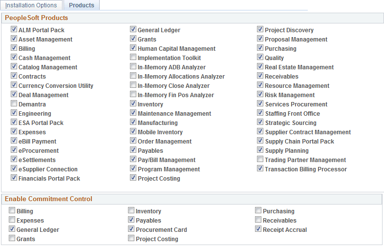 Installation Options - Products page