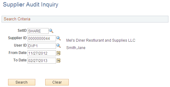 Supplier Audit Inquiry