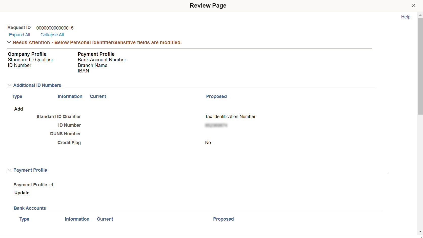 Change Request Review Page