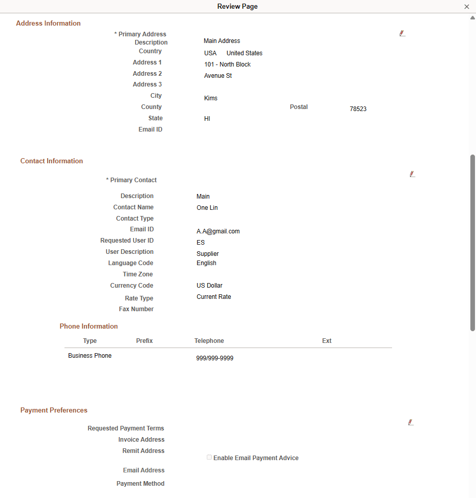 Submit Registration - Review page (2 of 4)