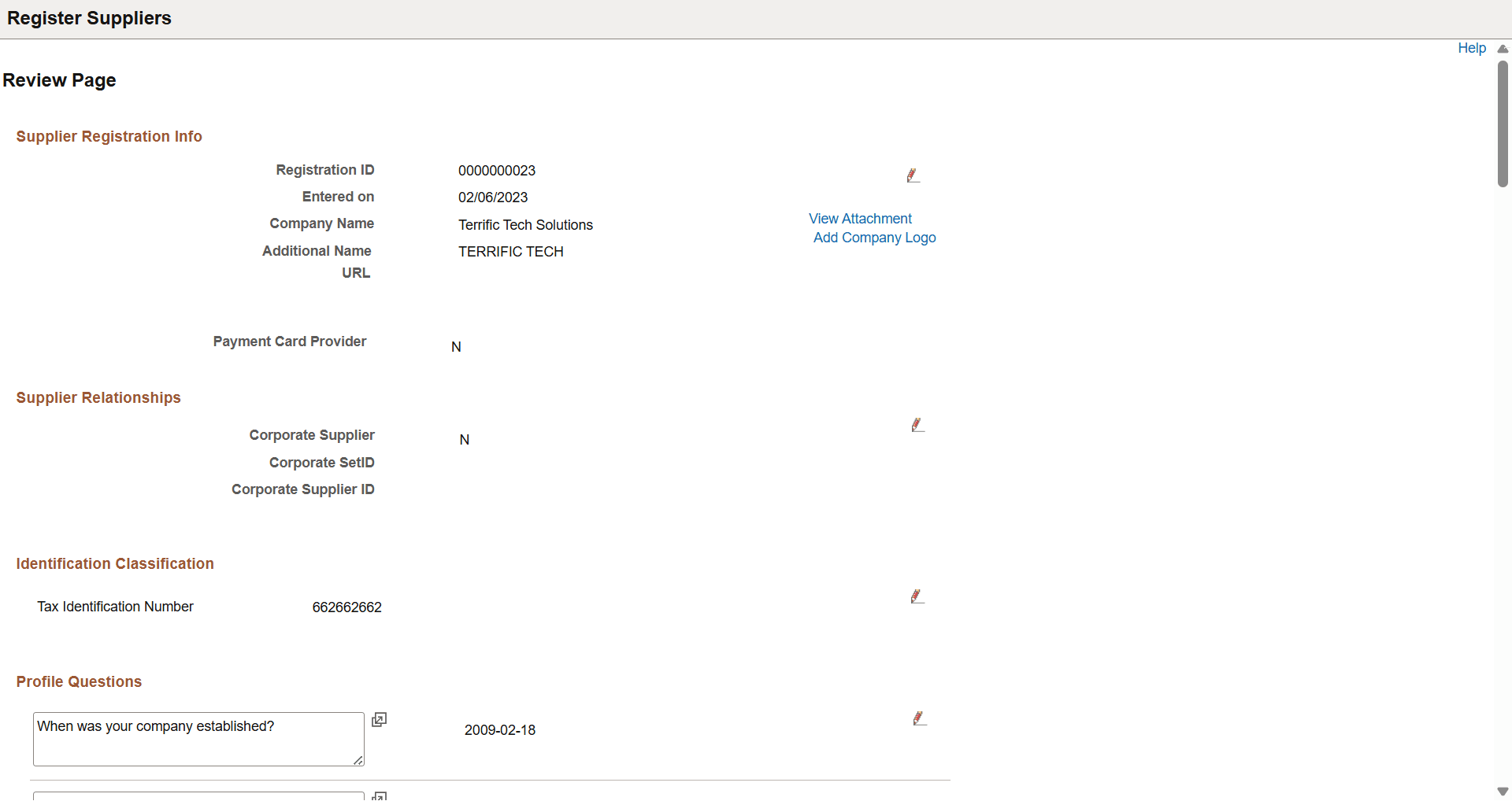 Review/Edit Request - Review page