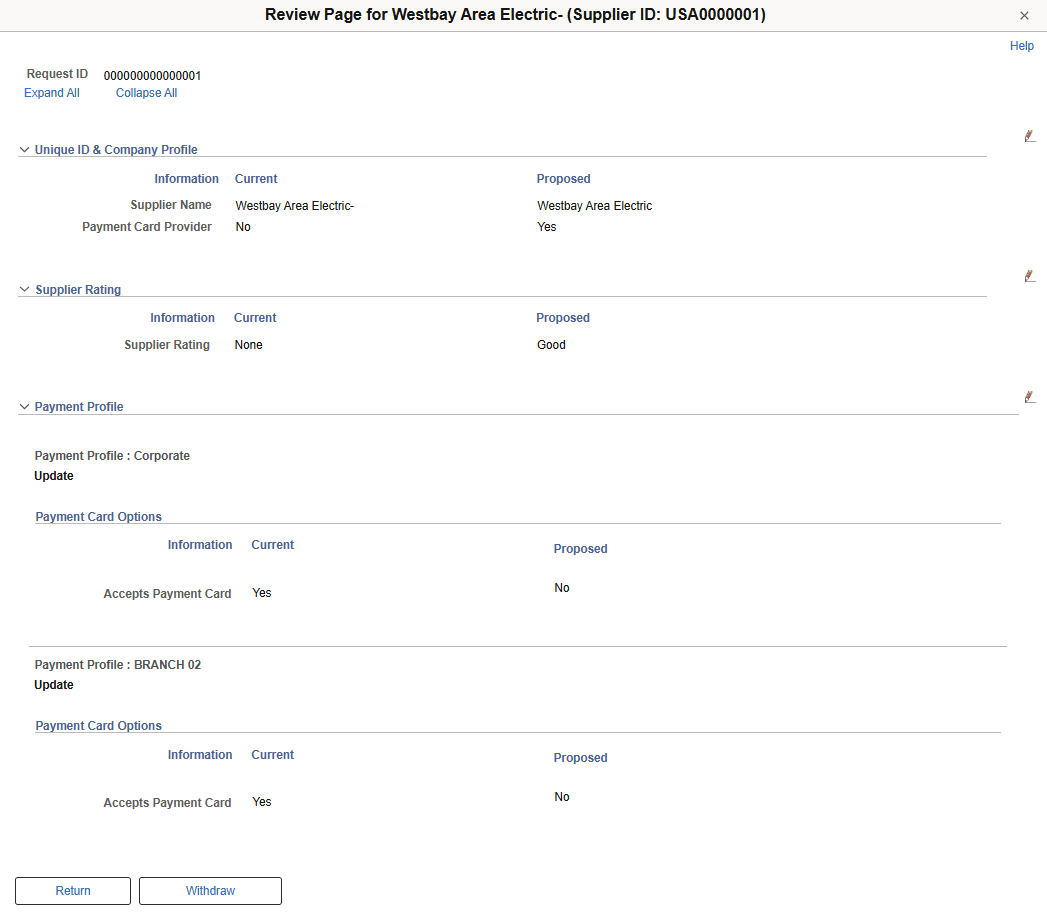 Review and Submit - Review secondary page