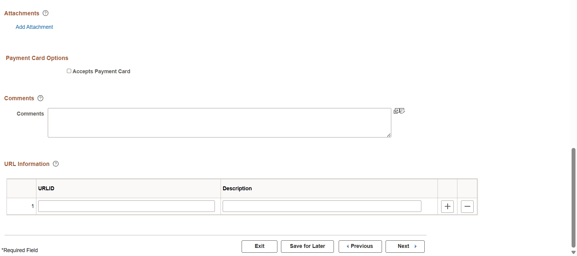 Online Registration Payment Information page (3 of 3)