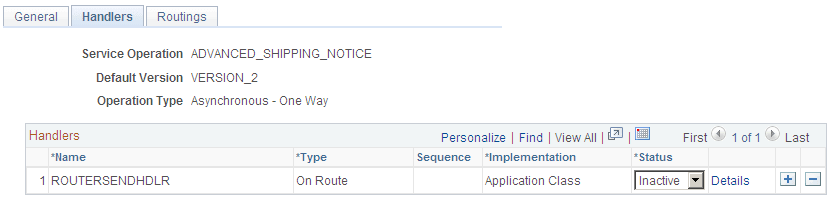 Service Operations-Handlers page