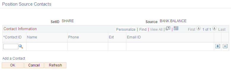 Position Source Contacts page