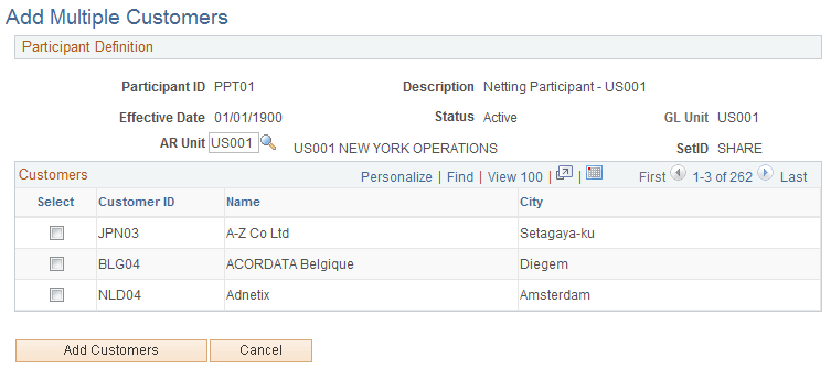 Add Multiple Customers page
