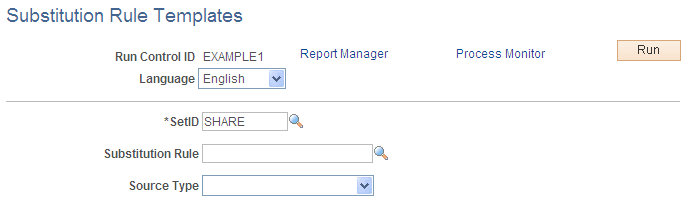 Substitution Rules Templates page