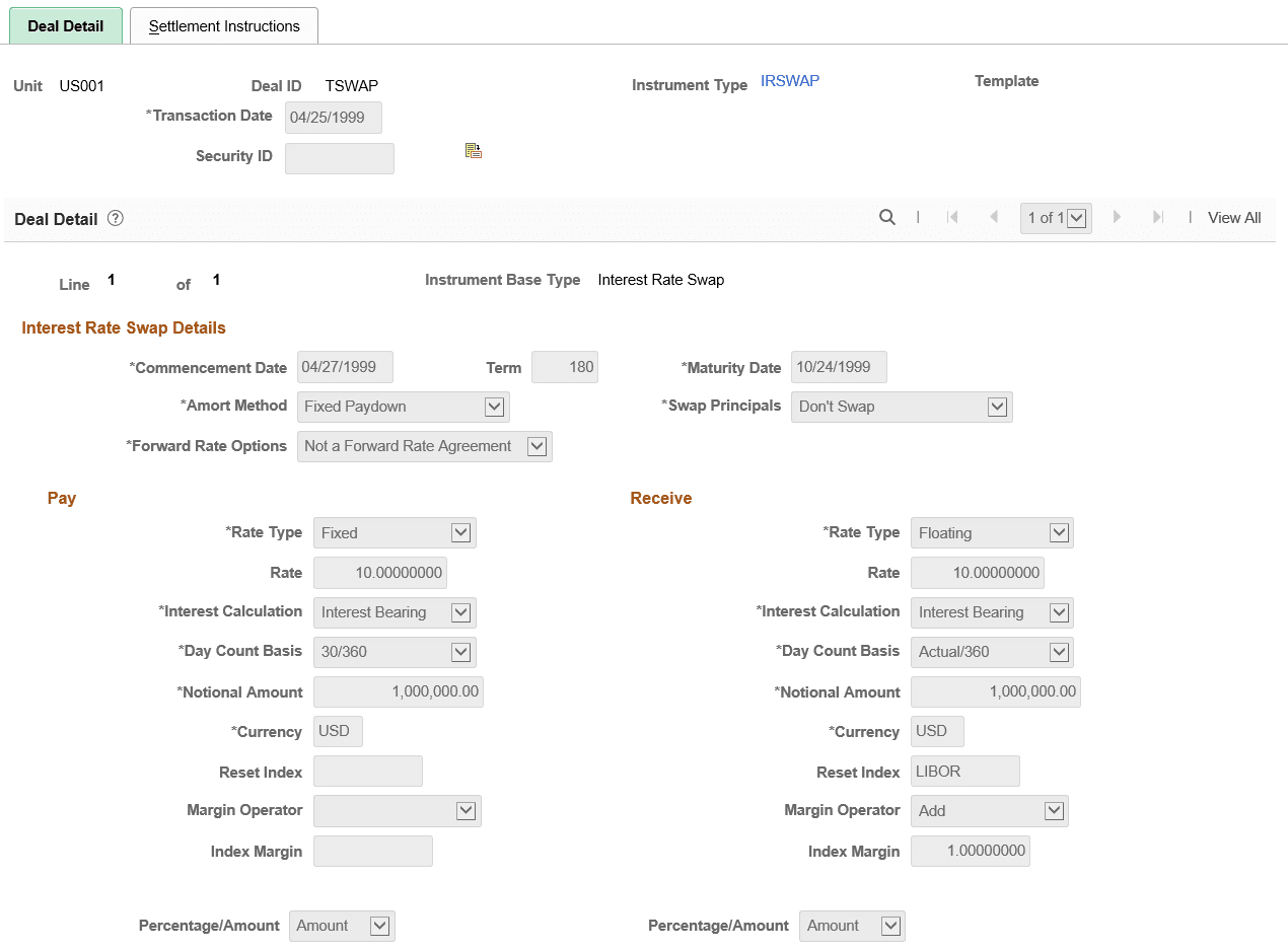 Deal Detail page for IR swap deals (1 of 3)