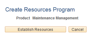 Create Resources Program - Establishing Resources page