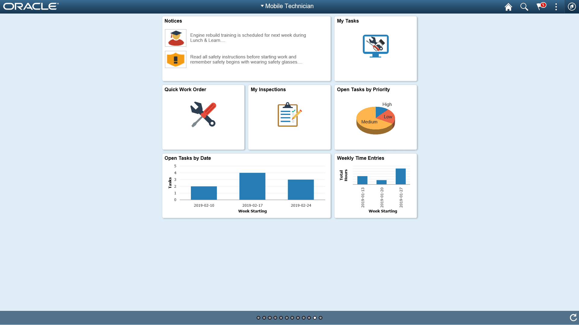 Mobile Technician Home Page