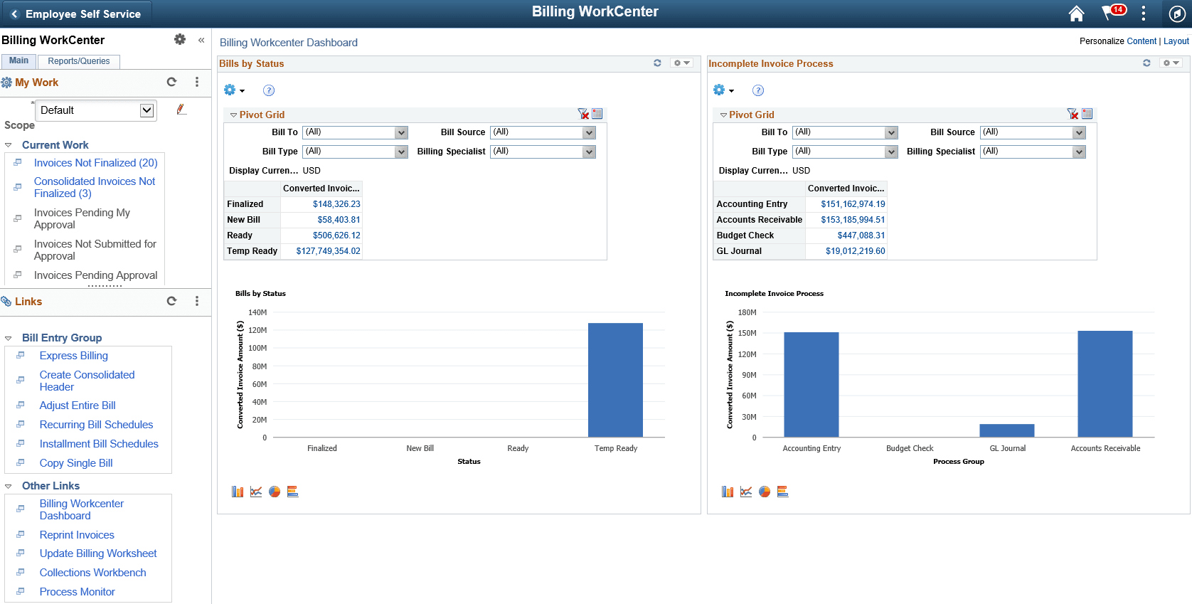 Billing Classic Workcenter