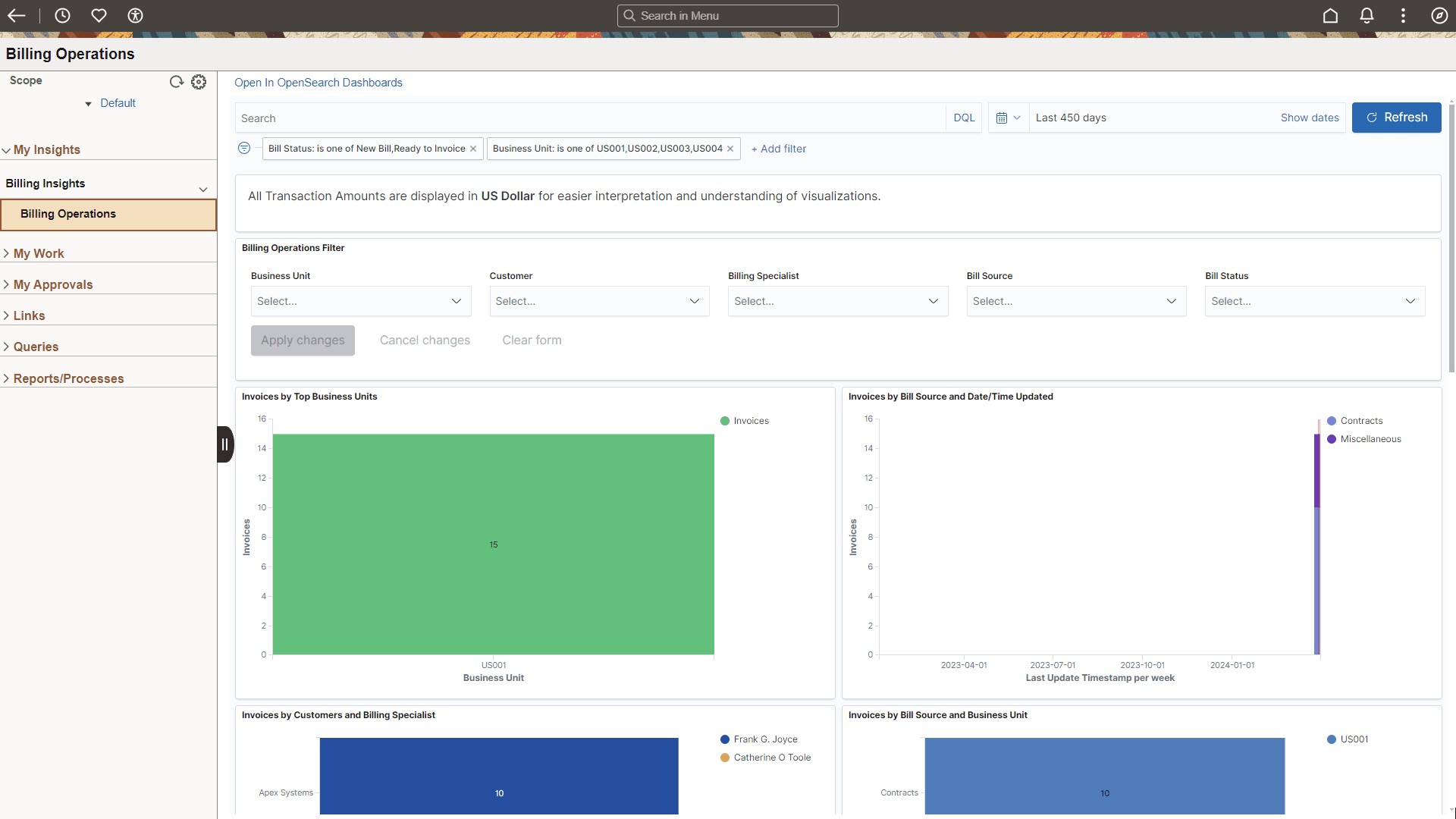 Billing WorkCenter - My Insights