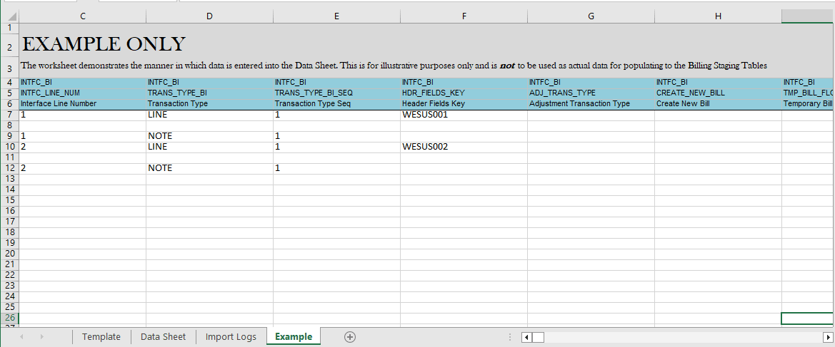 Spreadsheet Invoice - Example