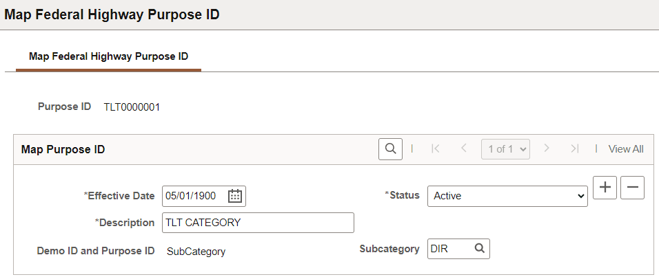 Map Federal Highway Purpose ID