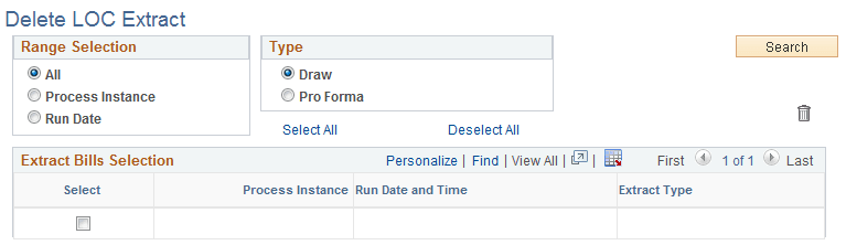 Delete LOC Extract Page