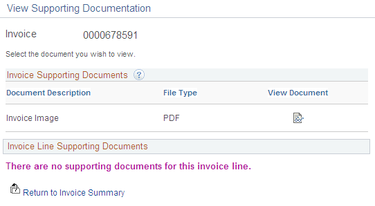 View Supporting Documentation page
