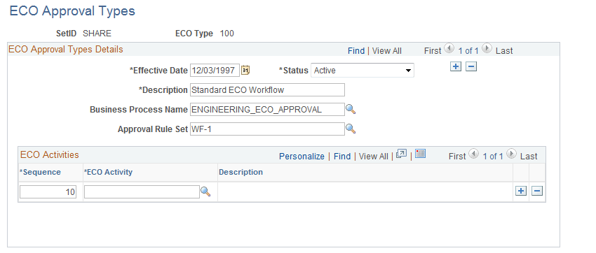 ECO Approval Types page