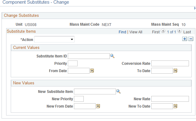 Component Substitutes - Change page