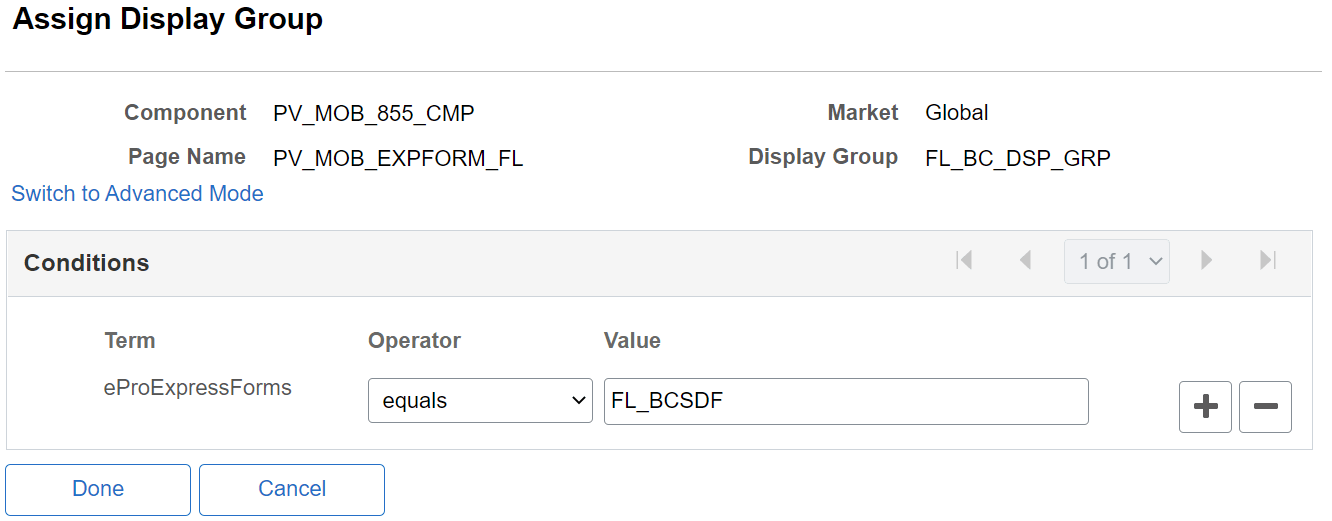 Assign Display Group (Edit)