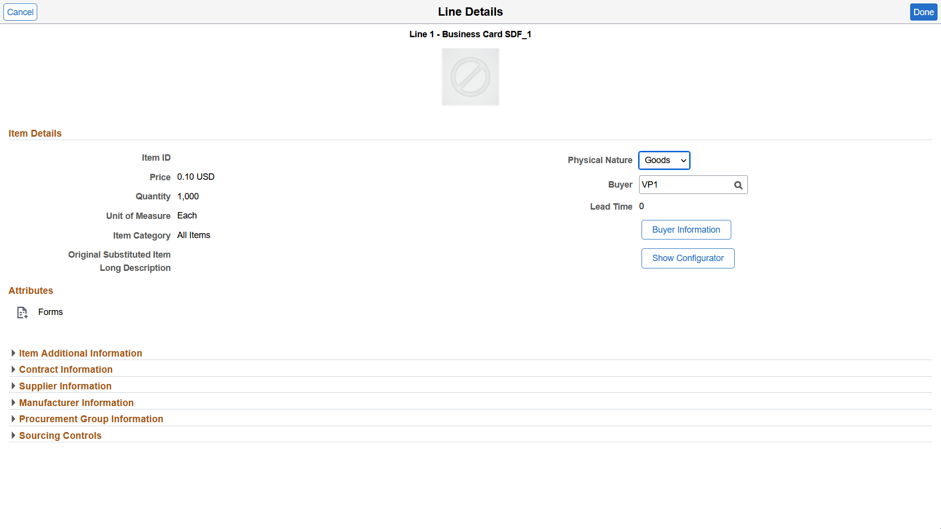 Express Form_Line Details Page
