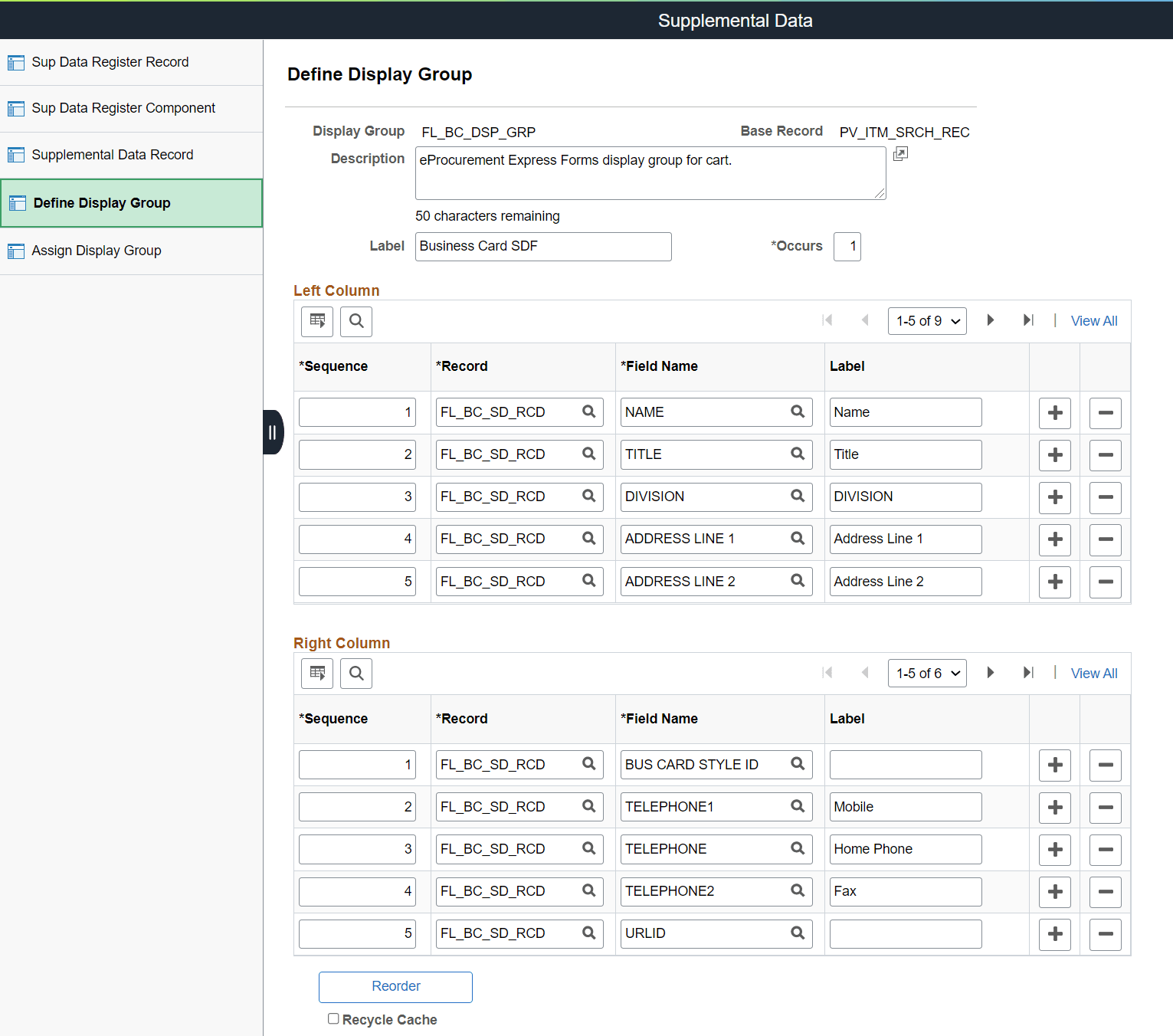 Define Display Group