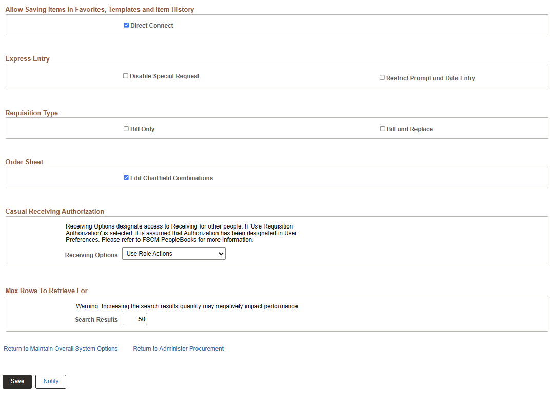 ePro Installation Options page (2 of 2)