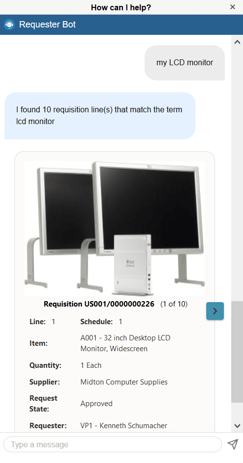 Requester BOT page View Results