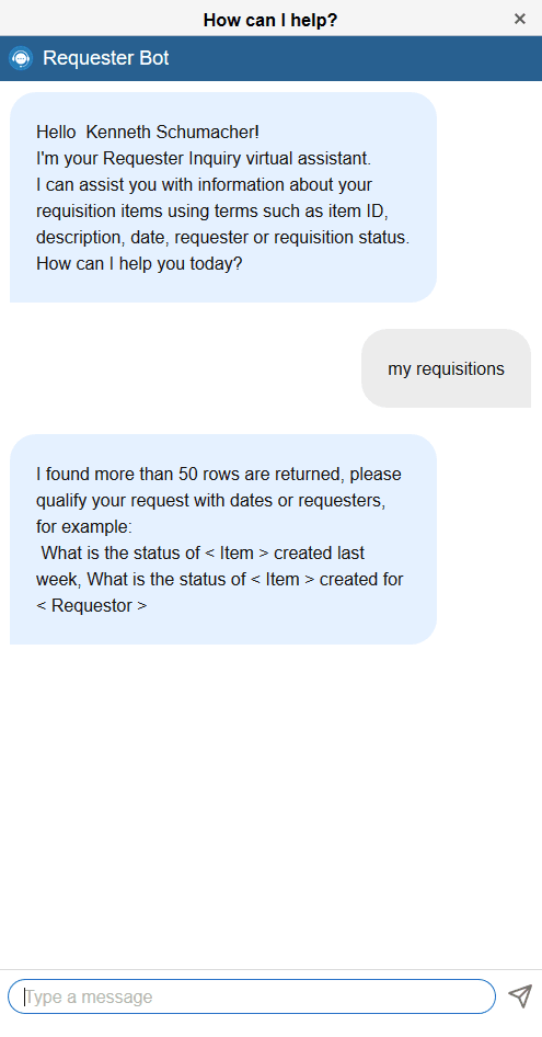 Requester BOT page Get Started