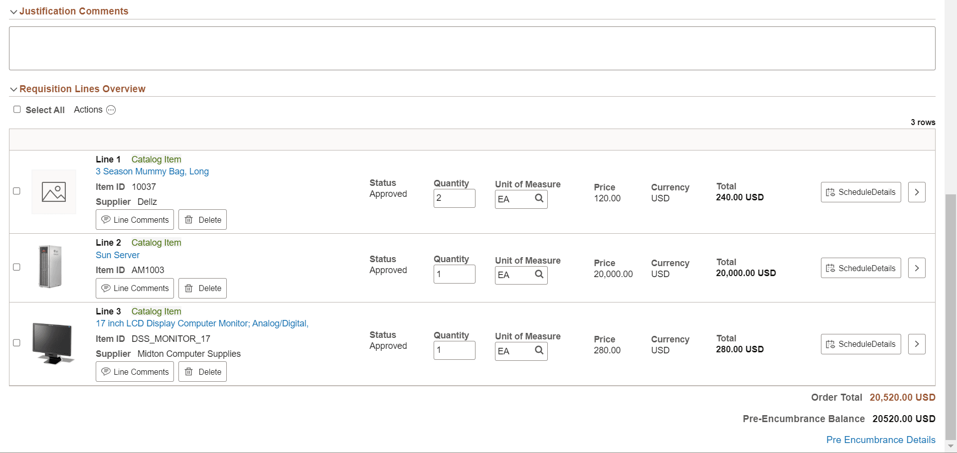 My Requisitions - Edit Requisition (2 of 2)
