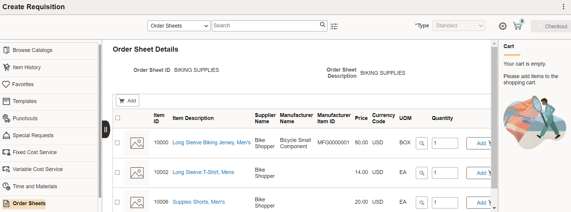 Order Sheets Details
