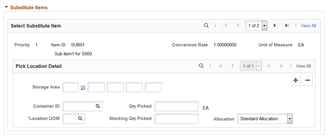 Material Picking Feedback page (page 2 of 3)