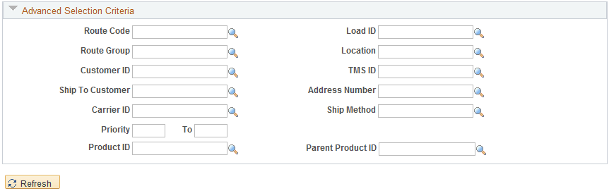 Allocation Workbench - Search page (2 of 2)