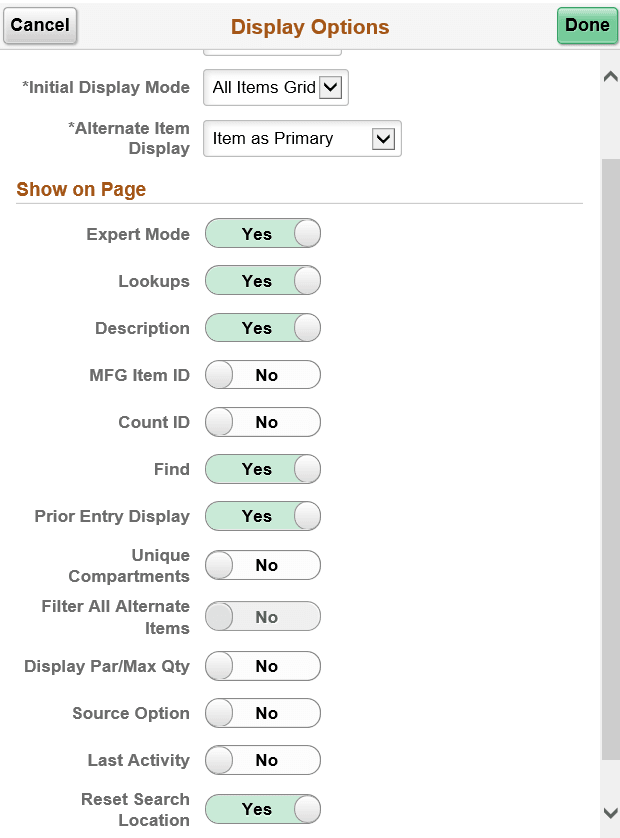 Par Count - Display Options Fluid page