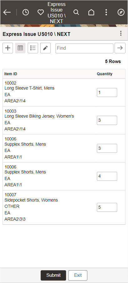 Express Issue - Grid View page