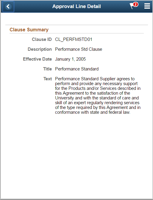 Approval Line Detail page as displayed on a smartphone