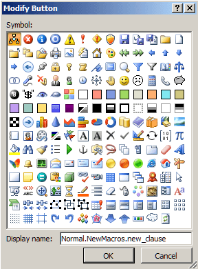 Modify Button window