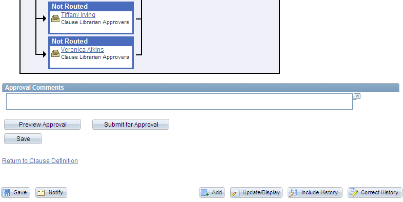 Clause Approval Status page (2 of 2)
