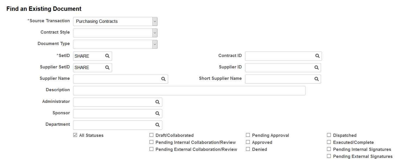 Find an Existing Document page (1 of 3)