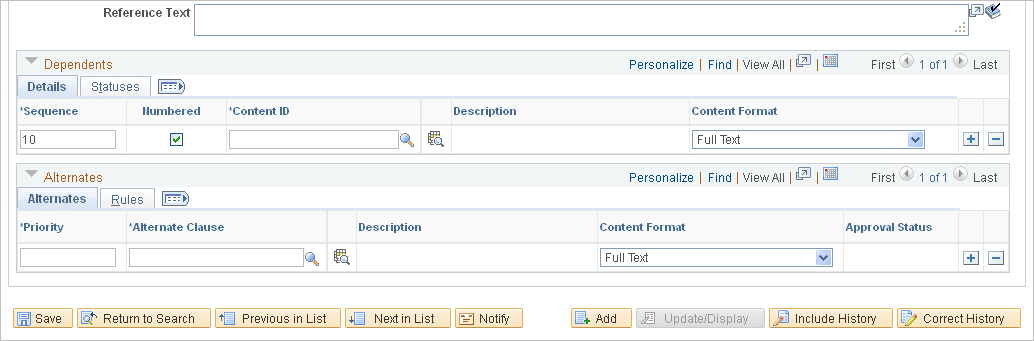 Clause Definition page: Details tab (2 of 2)