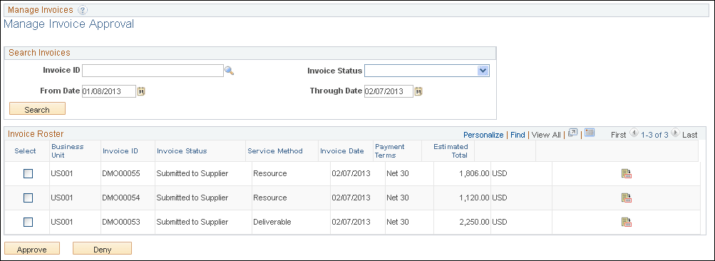 Manage Invoice Approval