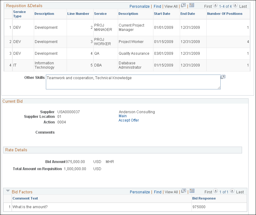 Bid Response page (2 of 3)