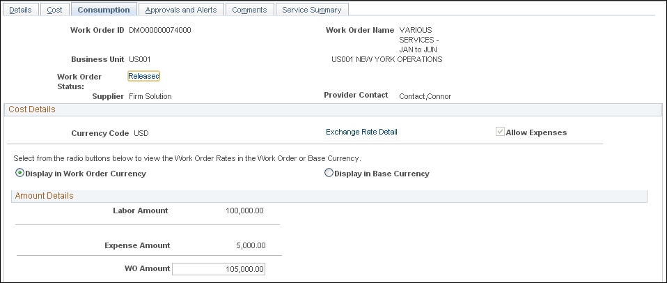 Consumption page (1 of 2)